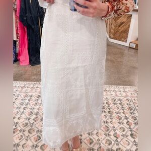 Elegant White Lace Skirt